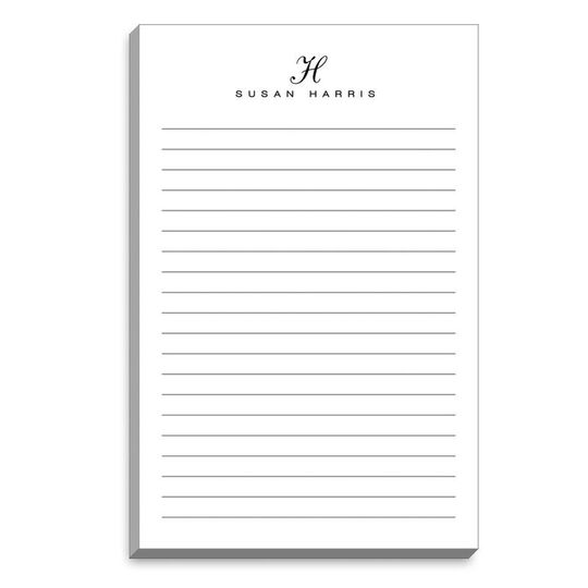 Classic Script Initial and Name Notepads